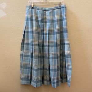 VINTAGE PENDLETON blue plaid wool maxi skirt